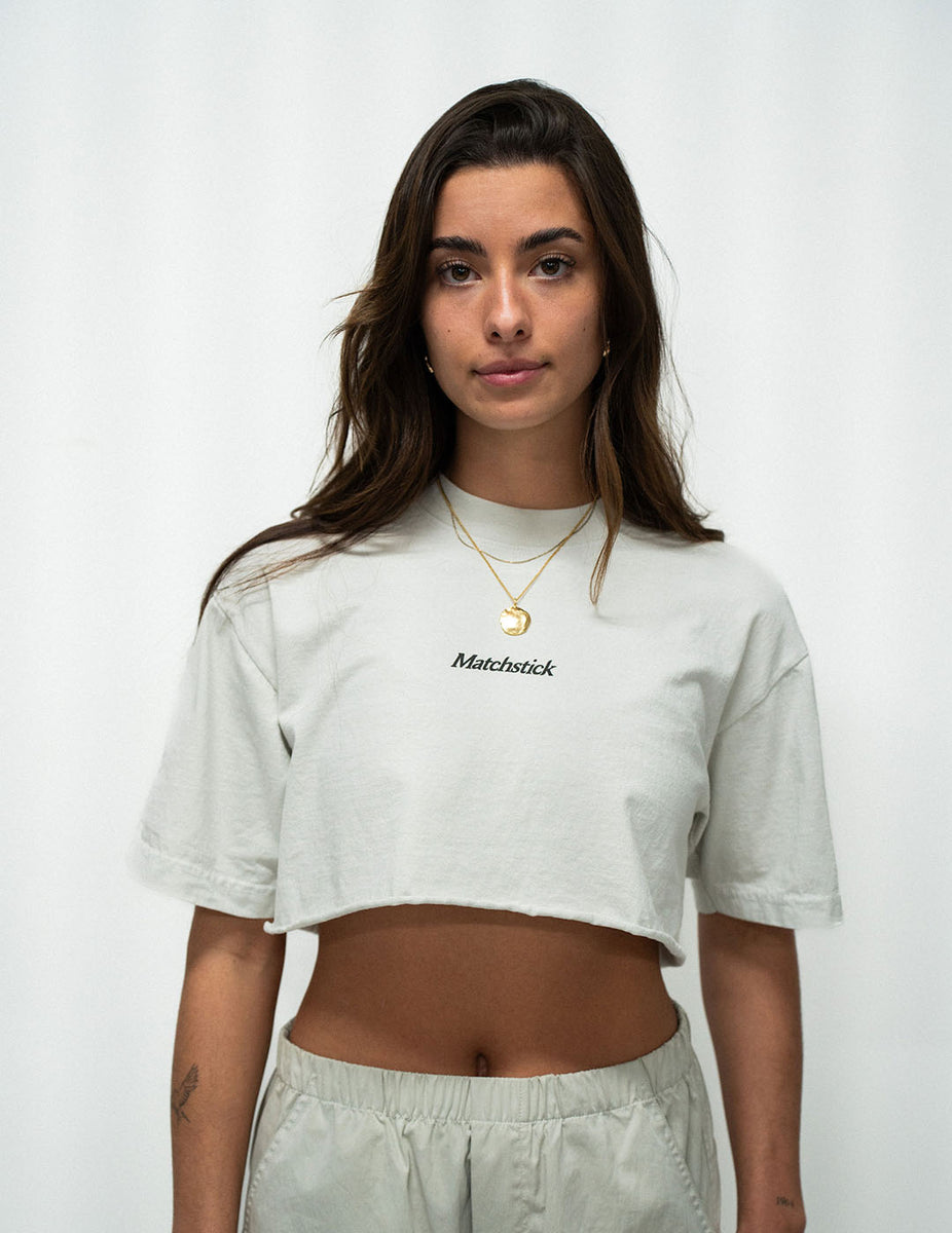 Off white discount crop tee