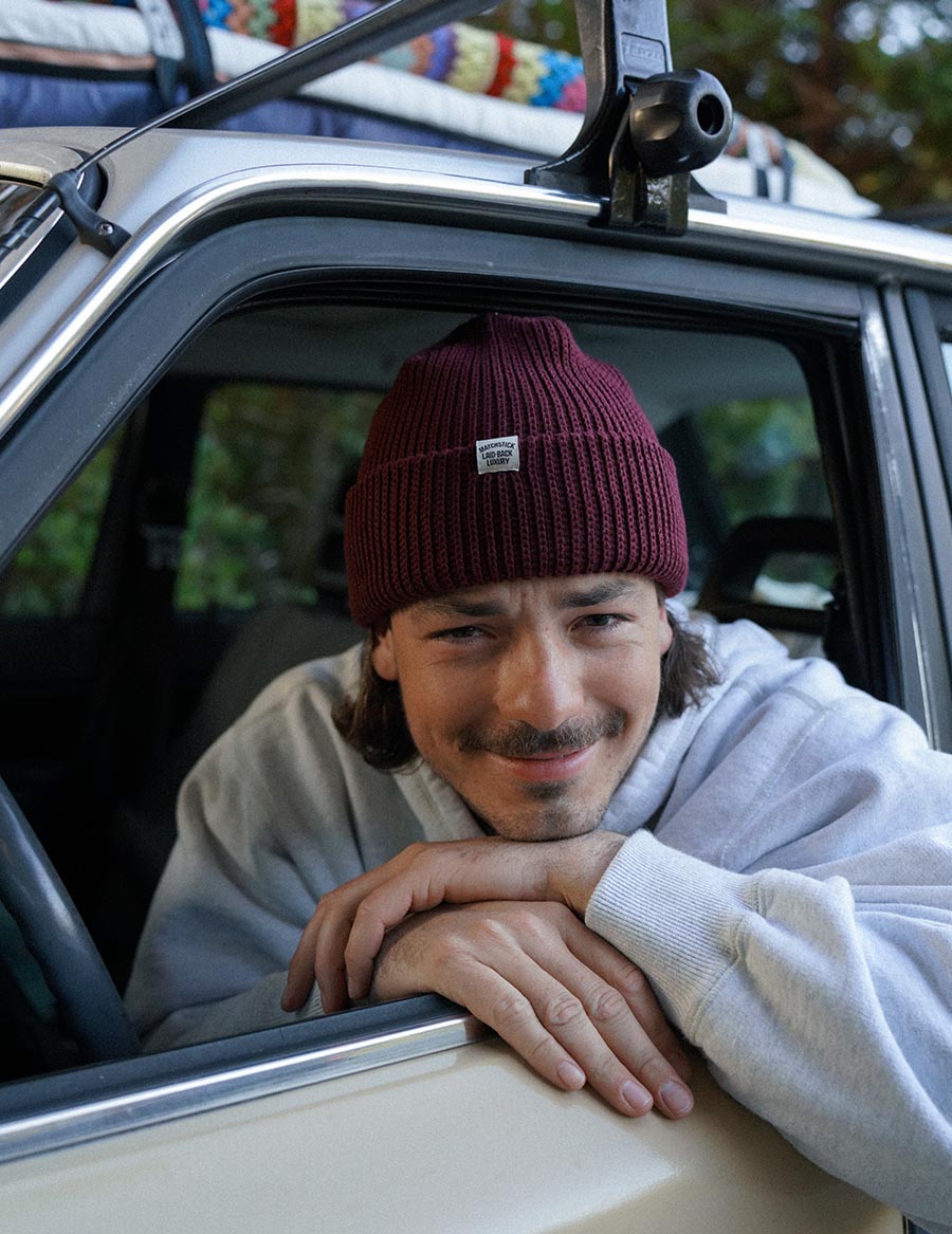 Coastline Beanie - Deep Red