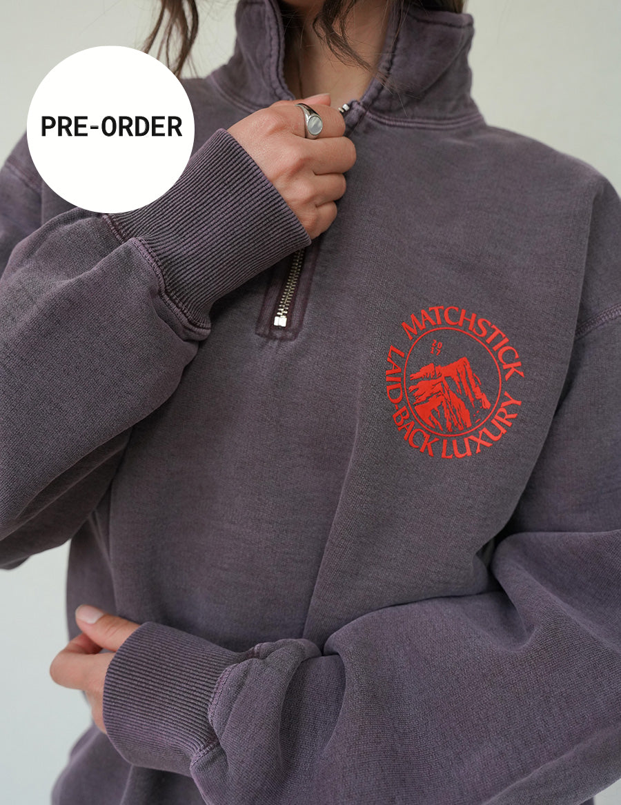 Range 3/4 Zip Pullover - Vintage Purple