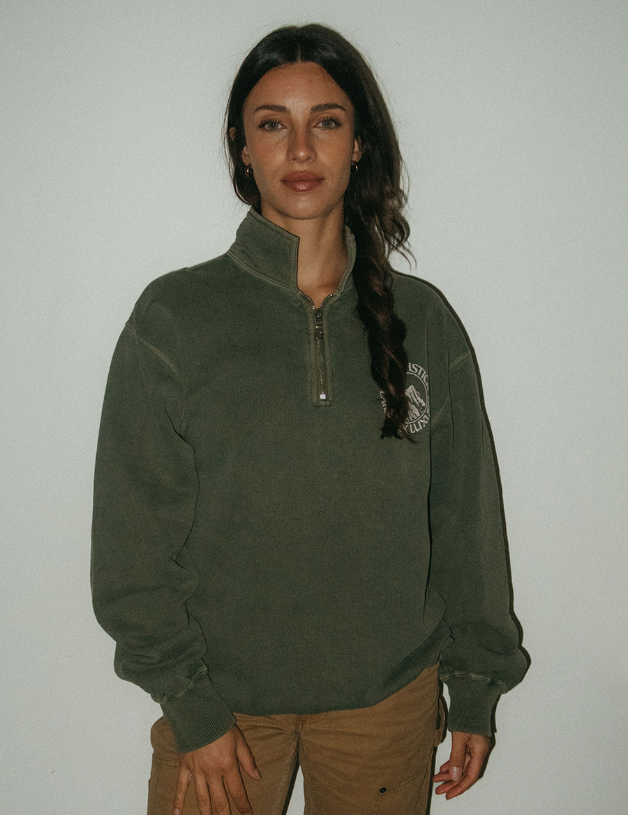 Range 3/4 Zip Pullover - Vintage Green