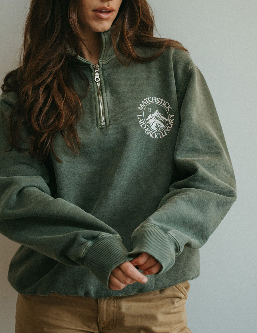 Range 3/4 Zip Pullover - Vintage Green