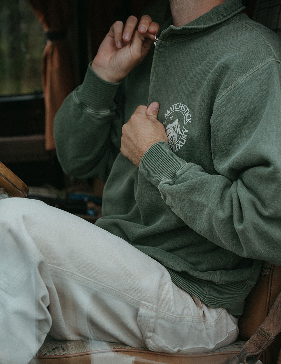 Range 3/4 Zip Pullover - Vintage Green