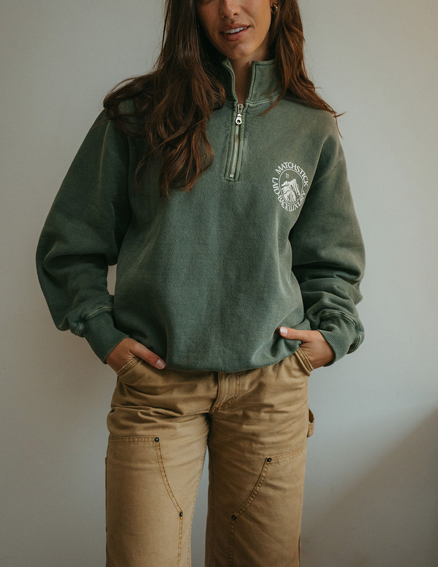 Range 3/4 Zip Pullover - Vintage Green