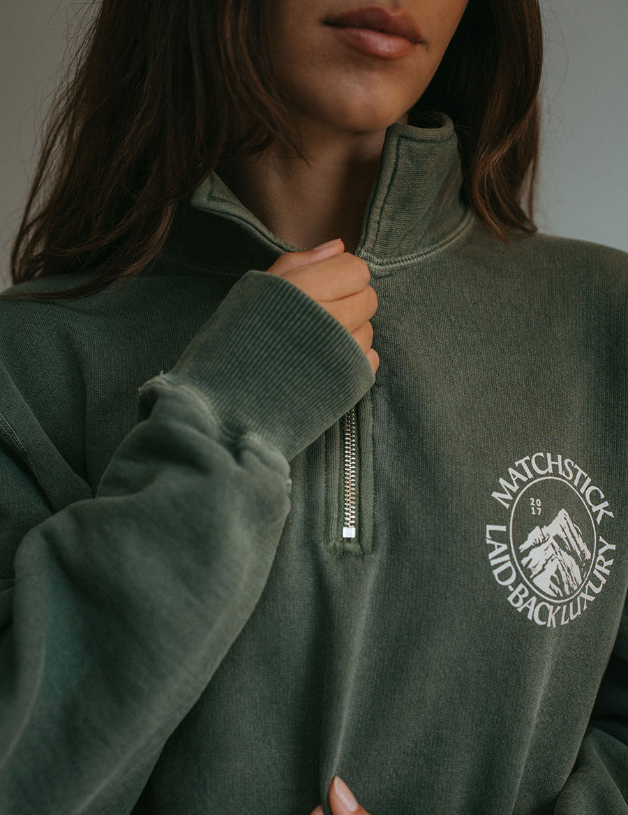 Range 3/4 Zip Pullover - Vintage Green