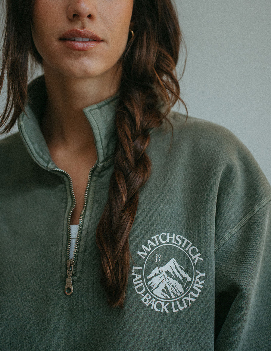 Range 3/4 Zip Pullover - Vintage Green