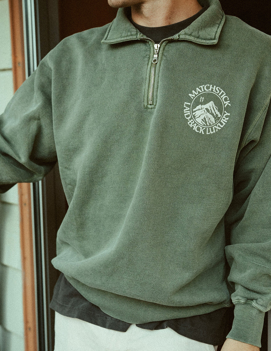 Range 3/4 Zip Pullover - Vintage Green