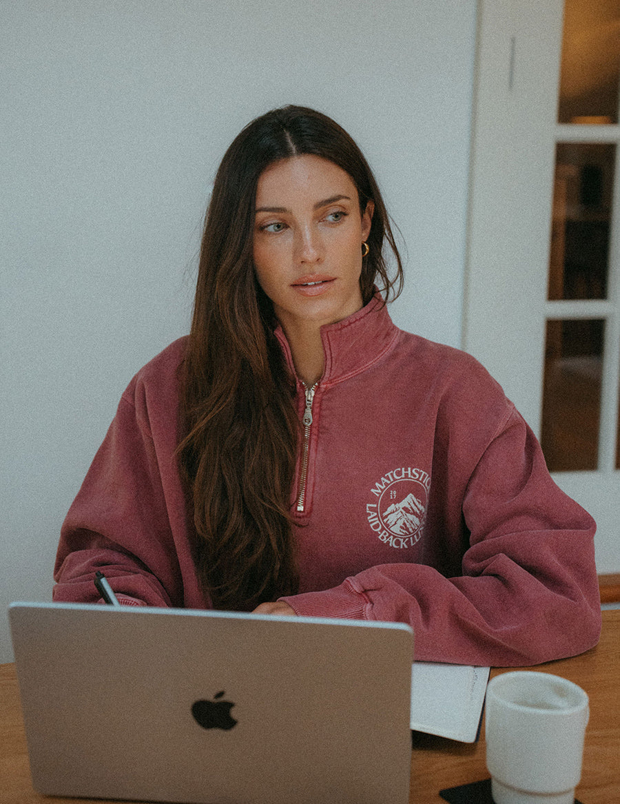 Range 3/4 Zip Pullover - Vintage Red