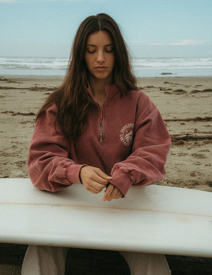 Range 3/4 Zip Pullover - Vintage Red | Matchstick Label