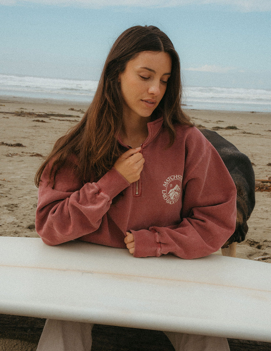 Range 3/4 Zip Pullover - Vintage Red
