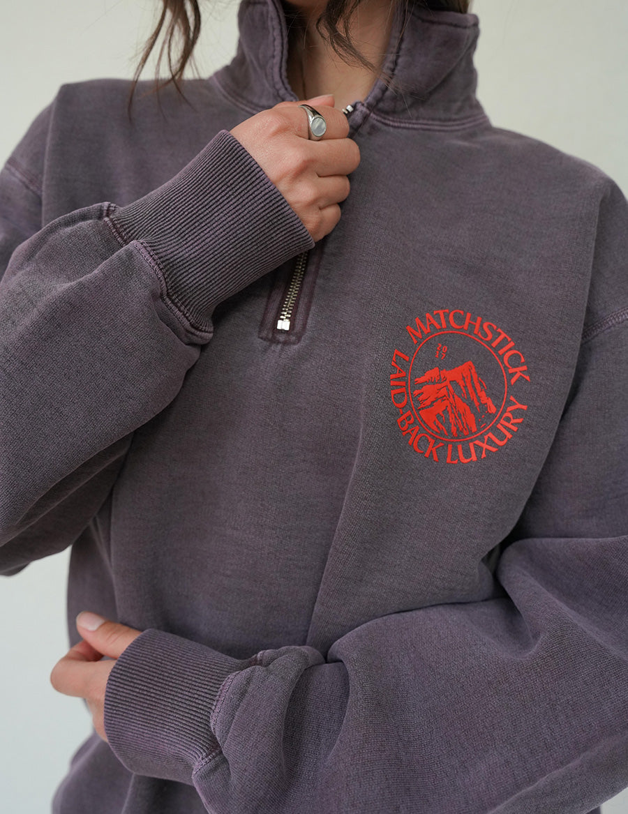 Range 3/4 Zip Pullover - Vintage Purple