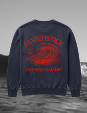 Wave Crewneck - Vintage Navy