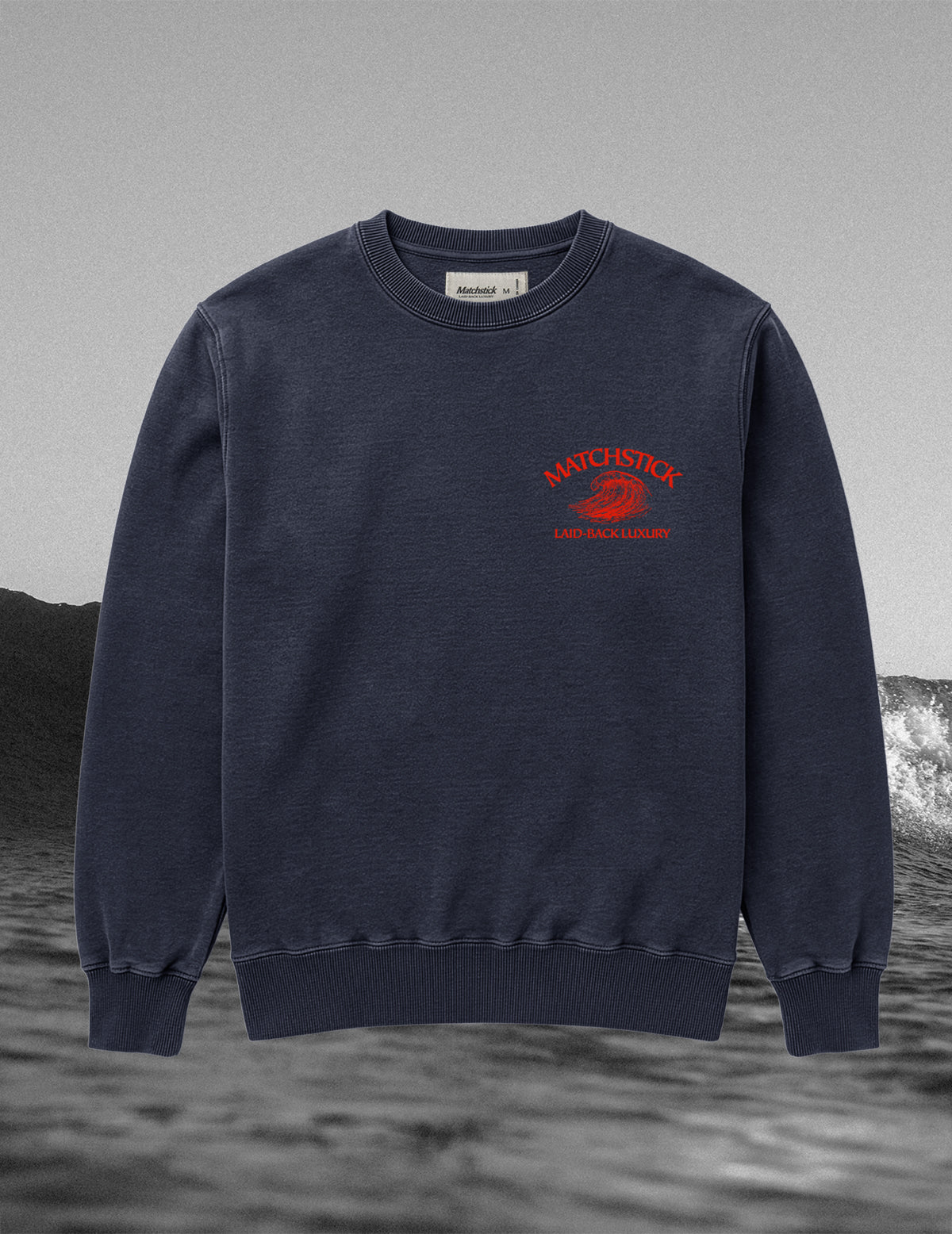 Wave Crewneck - Vintage Navy
