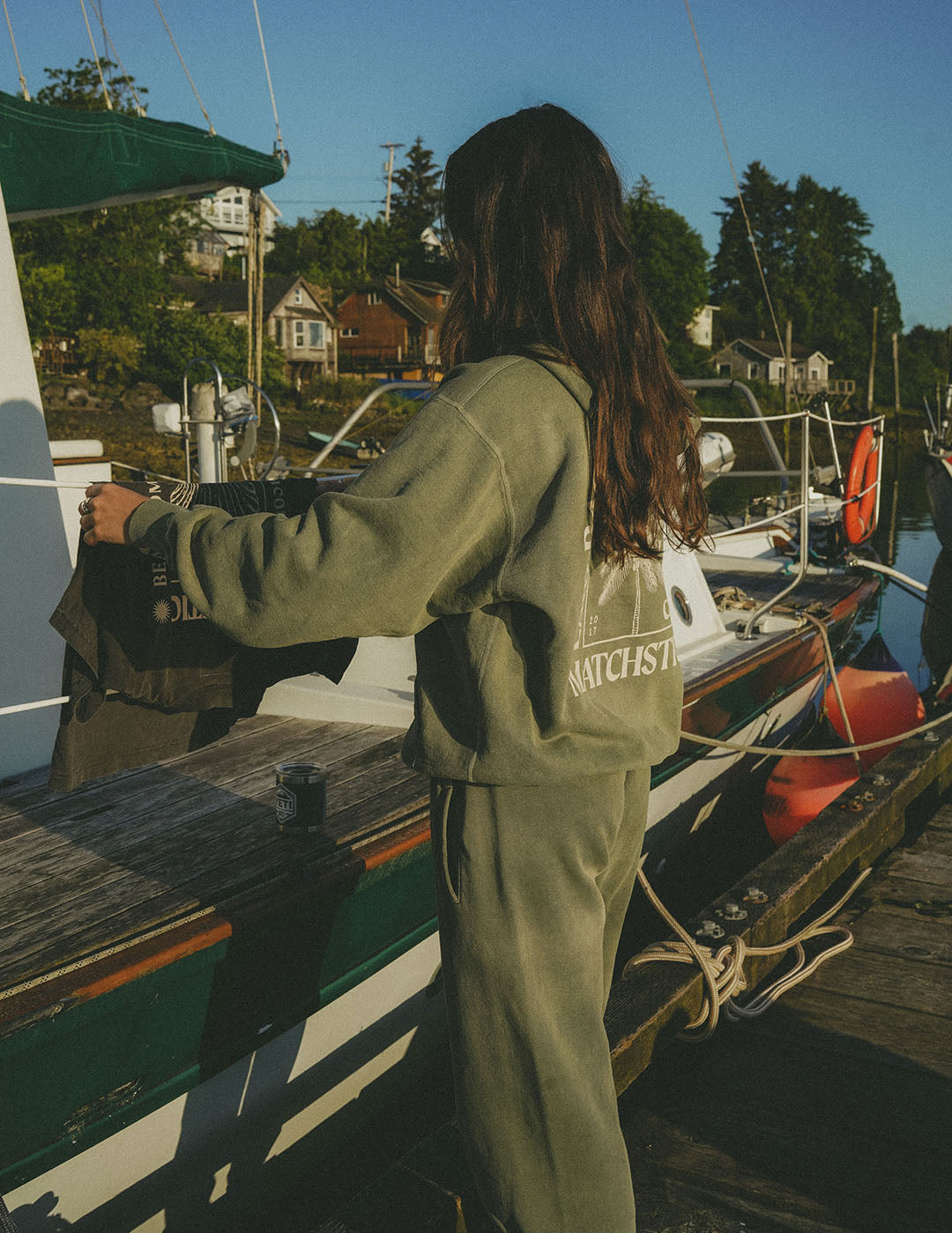 Palm Hoodie - Vintage Green