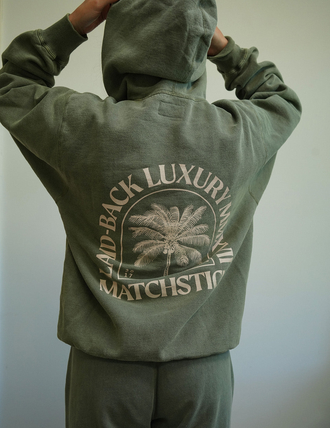 Palm Hoodie - Vintage Green