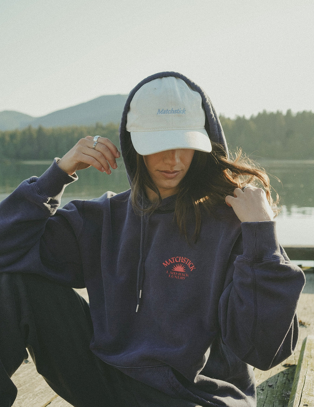 Palm Hoodie - Vintage Navy