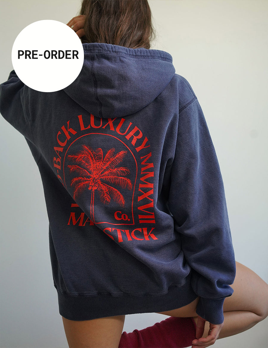 Palm Hoodie - Vintage Navy