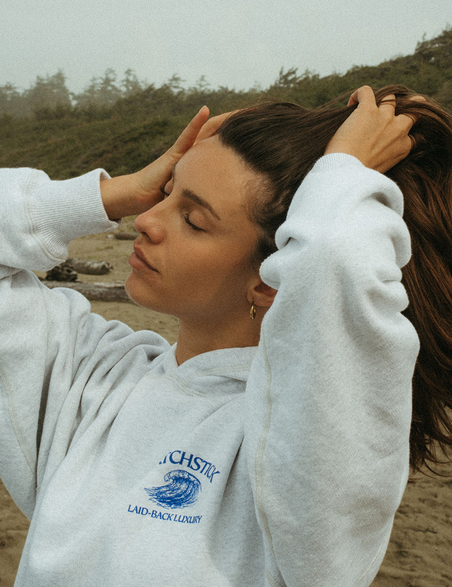 Wave Hoodie - Light Grey