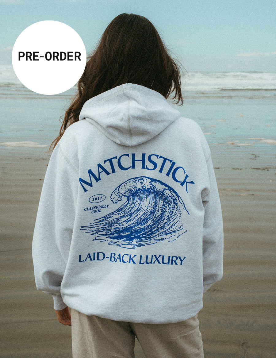 Wave Hoodie - Light Grey