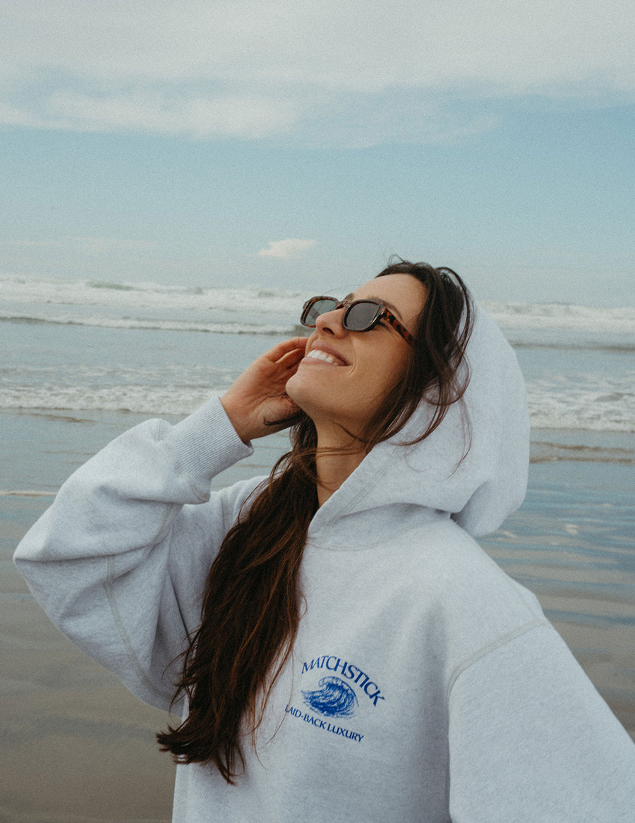 Wave Hoodie - Light Grey