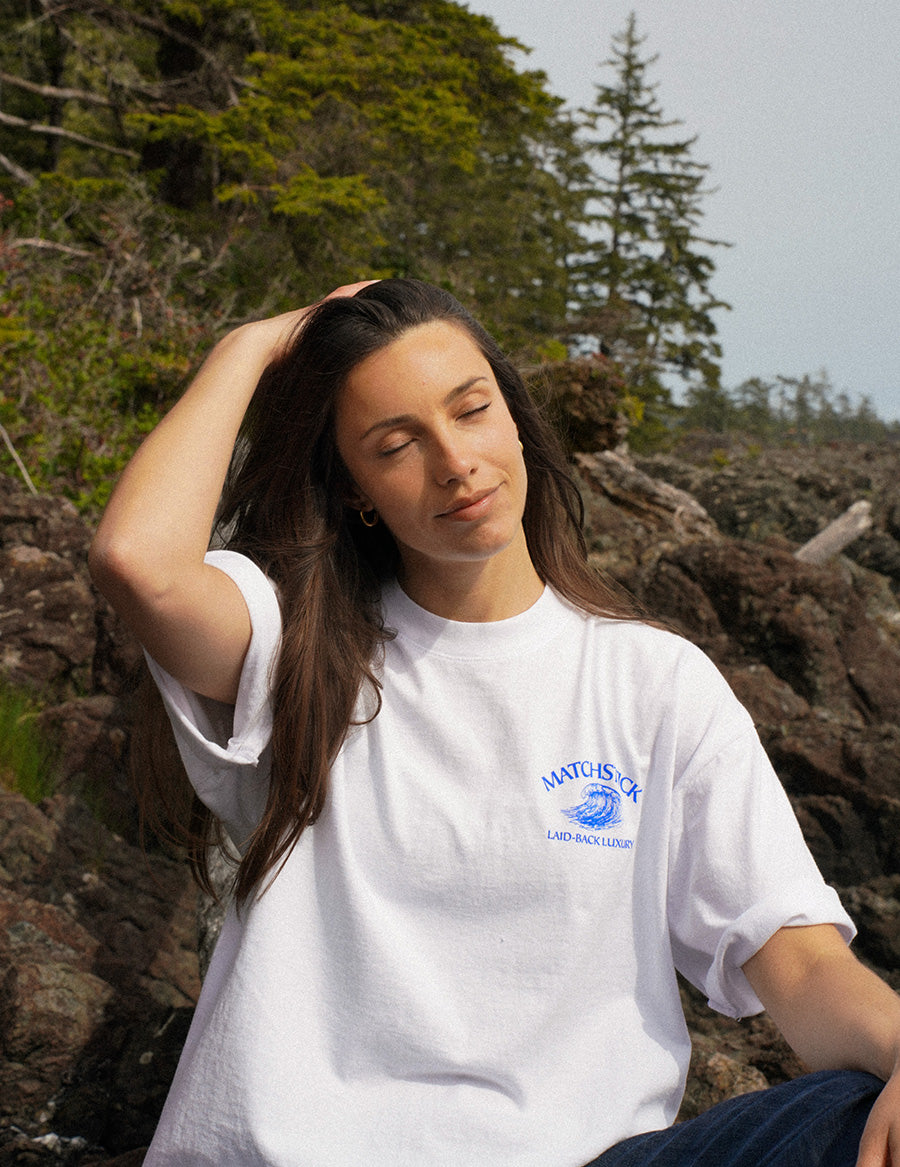 Wave Boxy Tee - True White