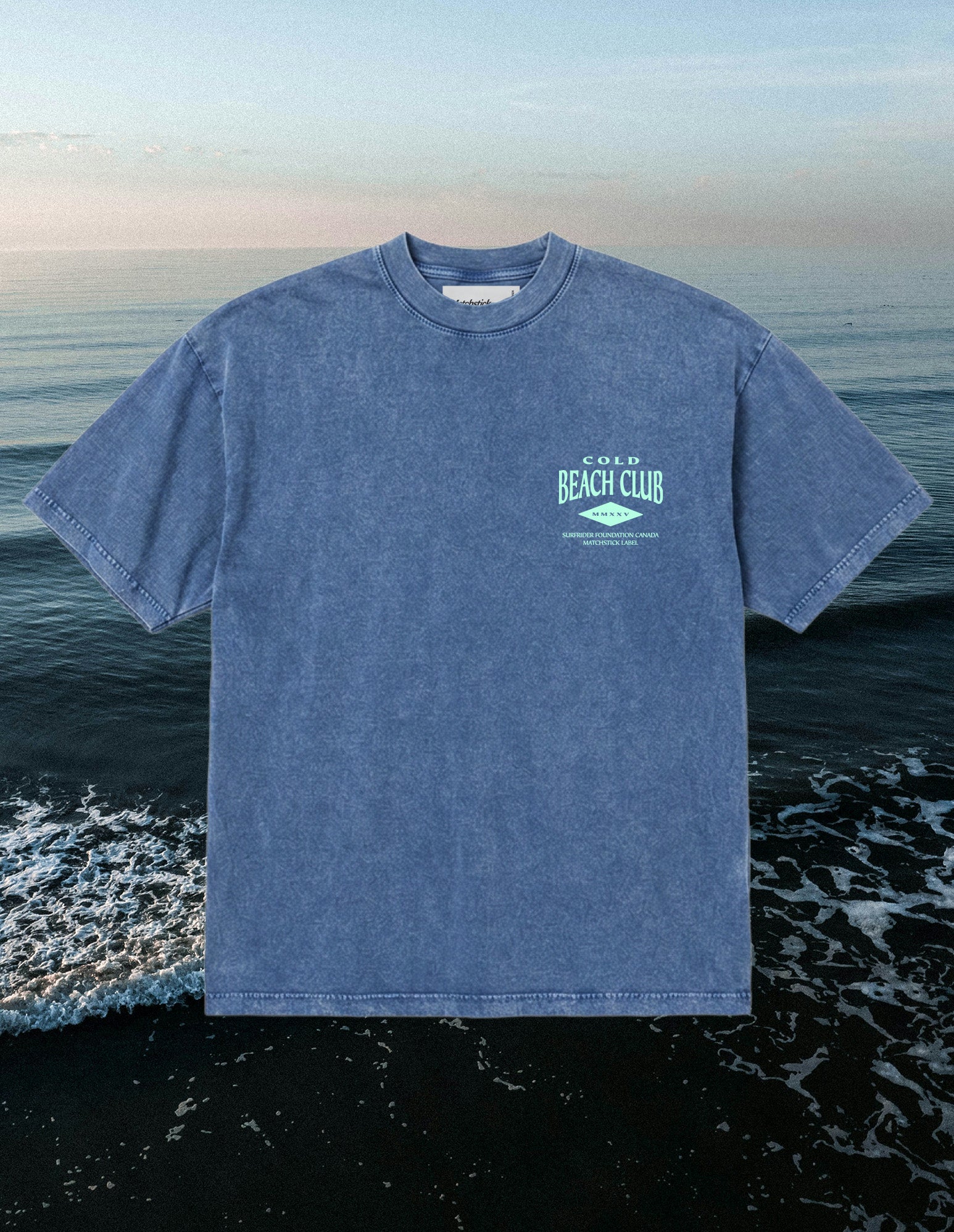 Surfrider x Matchstick - Beach Tee - Washed Blue